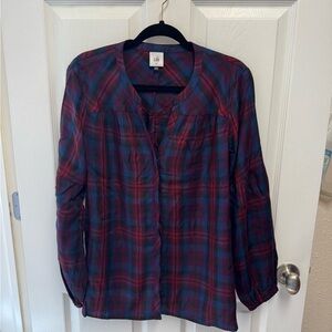 Cabi Plaid Button-Up Blouse